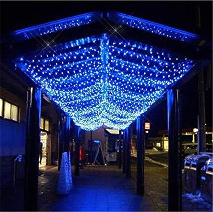 Guirnalda led azul cable verde