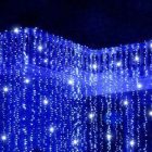 Cortina led azul con destellos
