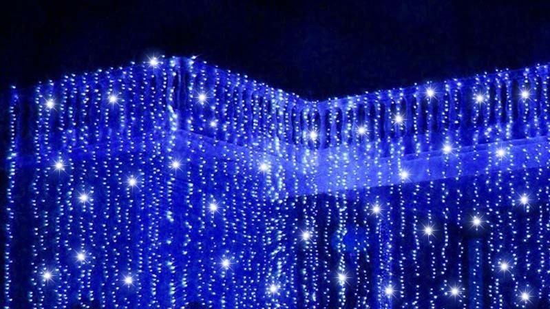 Cortina led azul con destellos Cortina led azul con destellos
