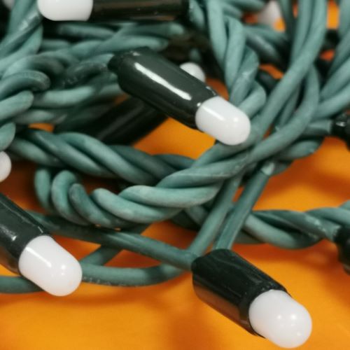 Guirnalda RGB 50LED, cable verde, opal TopLUz