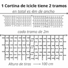 cortinas iciles led 2 tramos 400x150cm