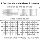 cortinas icicles en dos tramos 4x1.5