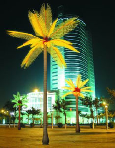 arbol led decorativo palmera amarillo