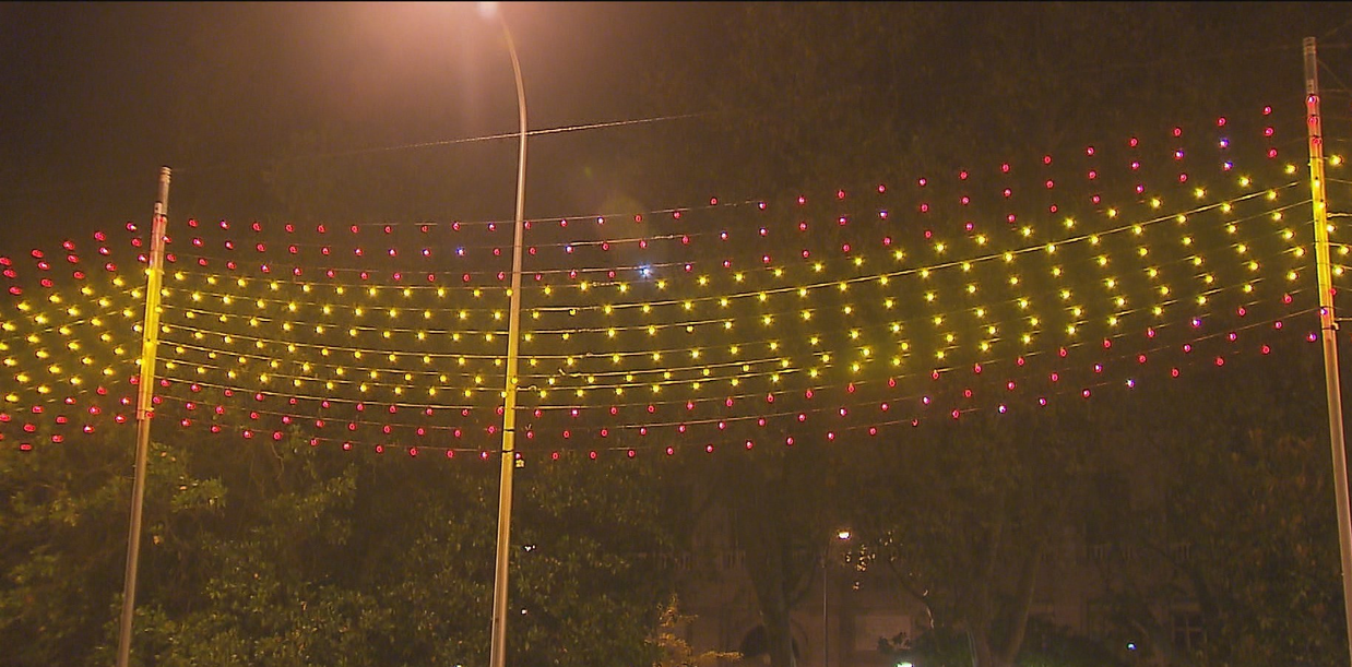 BANDERA ESPAÑOLA LUCES LED