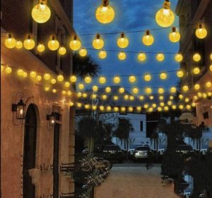 guirnalda luces led calle