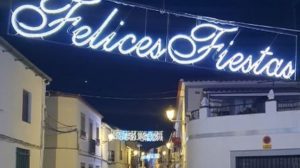 felices fiestas navidad calle