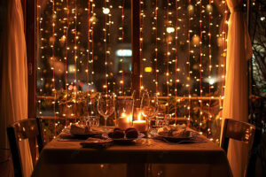 cortina led en restaurante