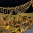 guirnalda solar cable blanco