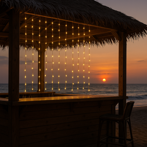 cortina led solar 2x1m