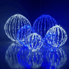 esfera 3d plegable bola led navideña 12048 azul y blanco frio topluz