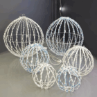 esfera 3d plegable bola led navideña 12048 azul y blanco frio topluz